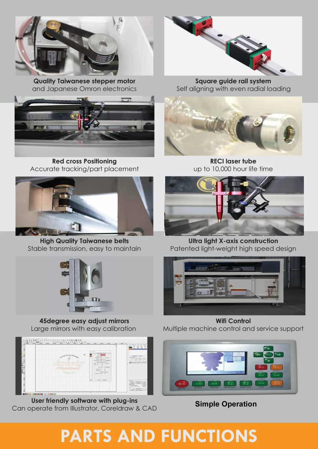 6090 1390 1610 CO2 Laser Engraving Machine 100W 130W 150W 180W MDF Wood Acrylic Fabric Leather Laser Cutting Machine