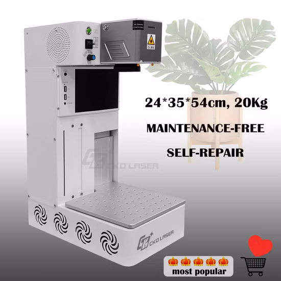 Портативная мини-настольная машина для маркировки волоконным лазером с автофокусом для гравировки металла, печать логотипа на пластиковой карте памяти, вращающаяся металлическая табличка, гравер с вращающимся кольцом